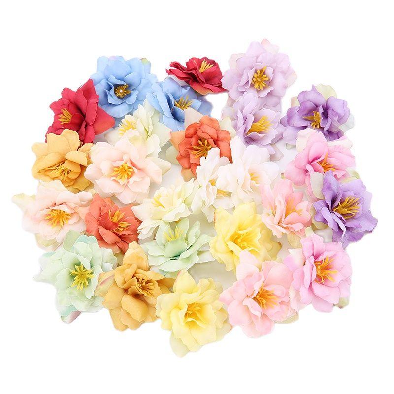 10/20Pcs 5cm Artificial Flowers Heads Wedding Party Decoration Home Room Decor DIY Wreath Scrapbook Gift Box Craft Fake Flowers