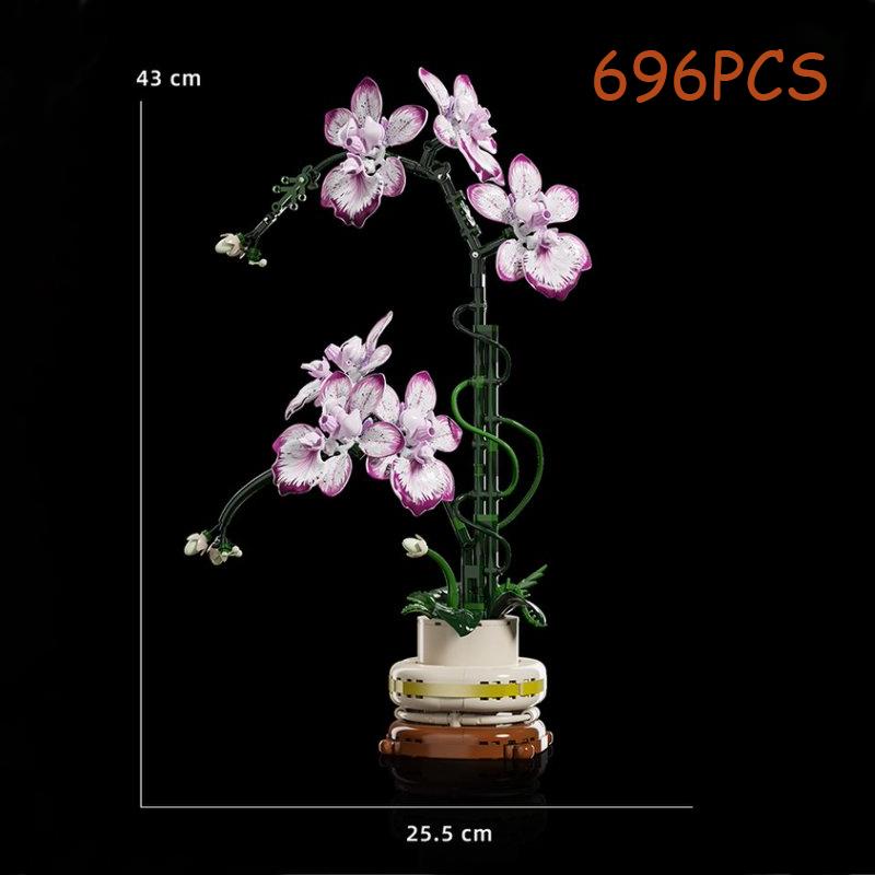 Oncidium Eternal Flower Model Building Blocks,Botanical Collection,Moc Classic Home Desktop Decoration Toys For Girls Kids Gifts