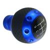 Abfer Shifter Handle PU Manual Gear Stick Shift Lever Head Auto Interior Accessory for Most Car Truck Vehicles and 5-Speed Knob, (Black Blue)