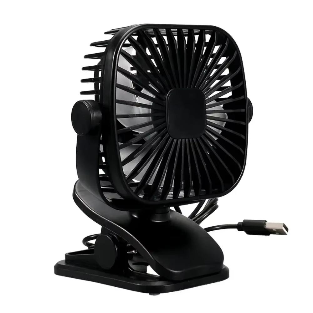 Mini clip electric fan, which can rotate 720 degrees. The stand supports USB charging, and multiple gears can be adjusted.