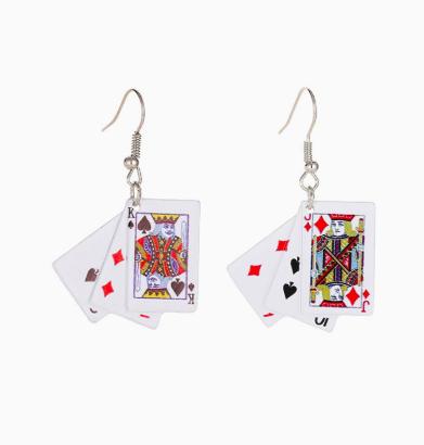 Personalized, creative, handmade quirky playing card earrings, , 010508 One Size