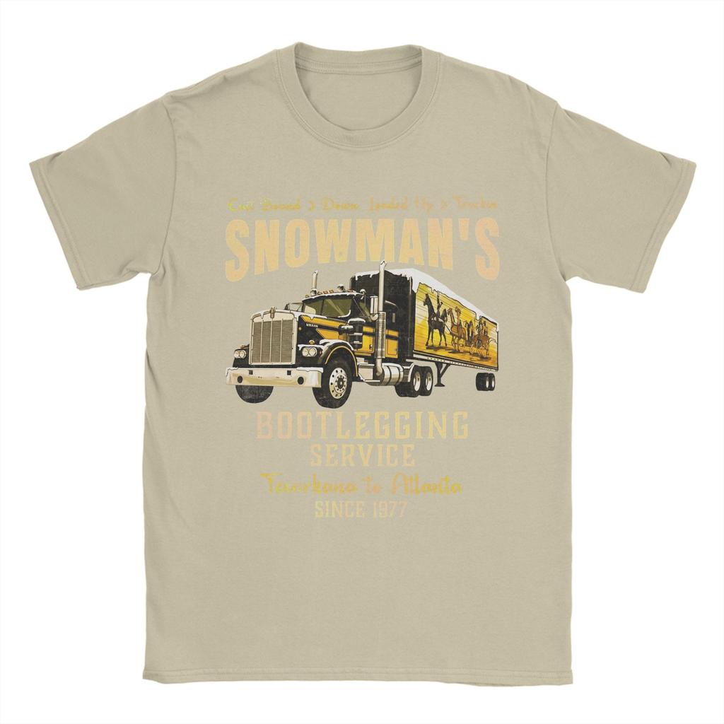 Mens TShirt Snowmans Bootlegging Service Smokey and the Bandit Casual Pure Cotton Tees T Shirt O Neck Clothes Summer