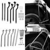 Universal Motorcycle Black Saddle Bag Refit Saddlebag Support Bars Mounts Bracket Side Luggage For Harley