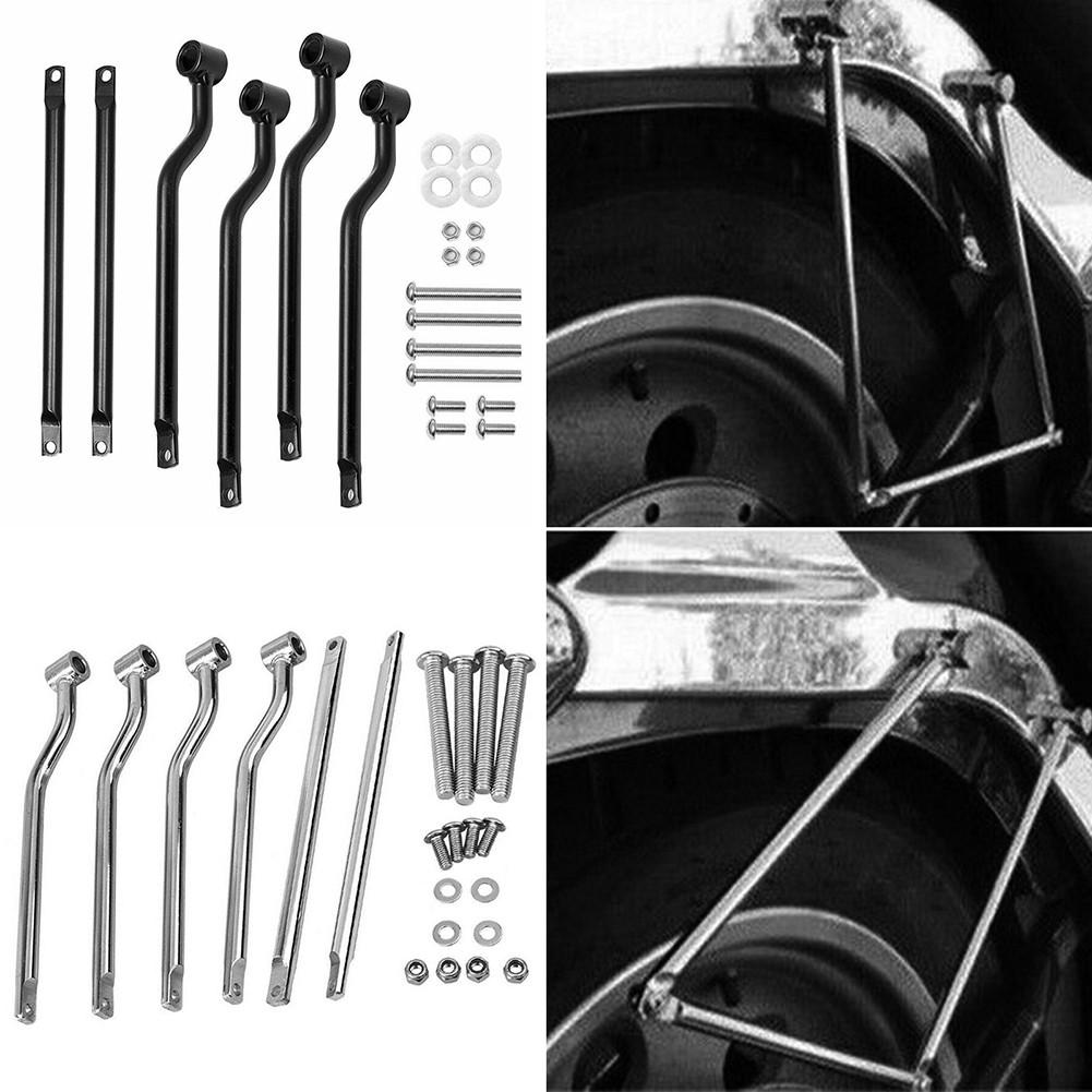 Universal Motorcycle Black Saddle Bag Refit Saddlebag Support Bars Mounts Bracket Side Luggage For Harley