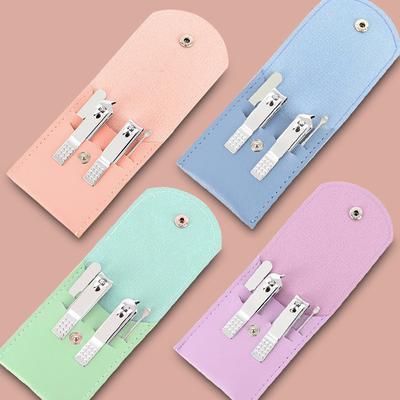 Buntes Nagelknipser-Set mit faltbarer Tasche, tragbares 4-teiliges Maniküre-Set zum Ohrpflücken, Maniküre-Set für zu Hause