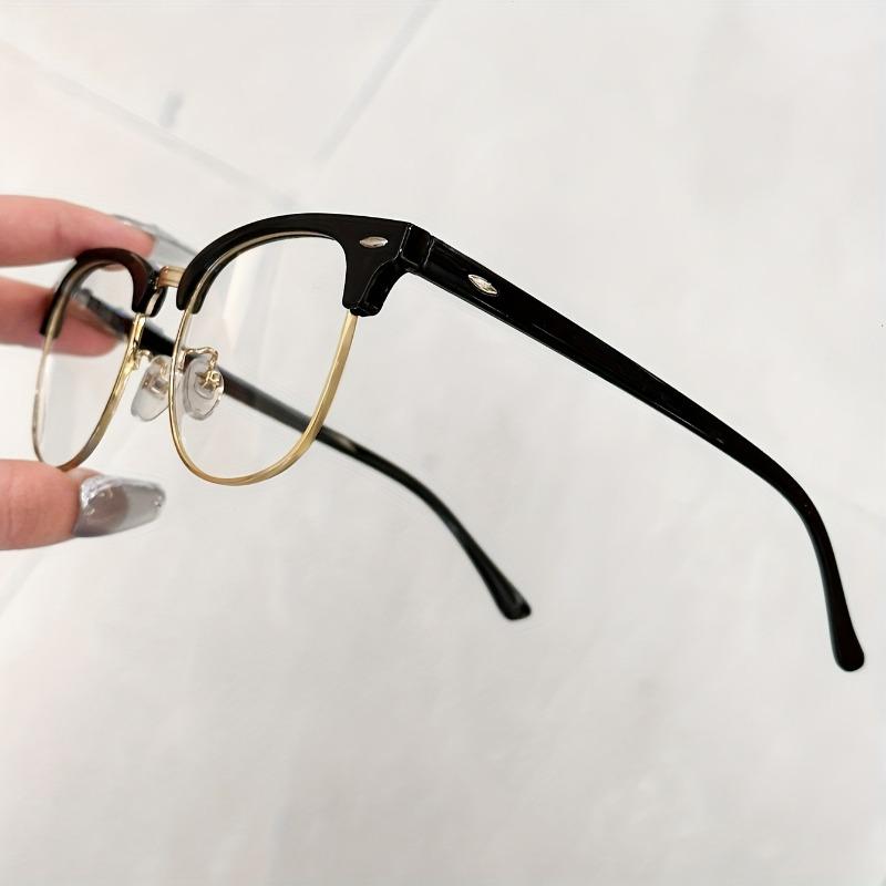 1 Pair of Classic Half Frame Simple and Fashionable Glasses Suitable for Daily Wear and Trendy Accessories