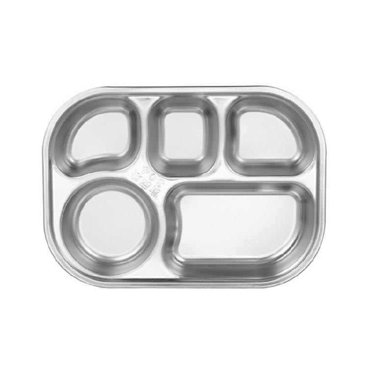 

Stainless Steel Food Snack Lunch Divided Plate Container Kids Mes Trays Gift
