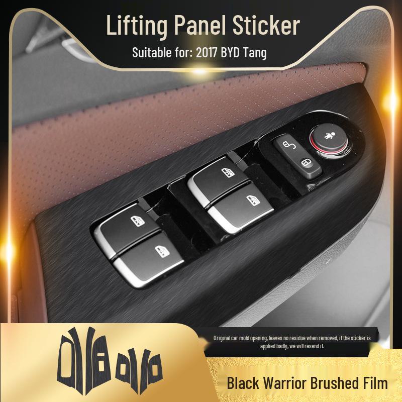 Black Warrior Gebürsteter Autoaufkleber für 17-21 BYD Tang Innenraum Mittelkonsolen Dekoration