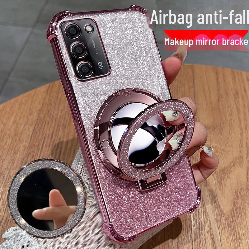 

Oppo A55/A55s 5G Mirror Bracket Silicone Case with Full Airbag Protection OPPO A55s