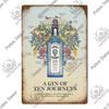 Mfoever Tin Decor Gin Brand Vintage Wine Tin Sign Metal Alcohol Plaque for Home Kitchen Bar Pub Club Man Cave Decoration Wall Decor