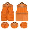 Men Waistcoat Reflective Stripes Breathable Sleeveless Multi Pockets Zipper Mesh Lightweight Director Fishing Camping Vest