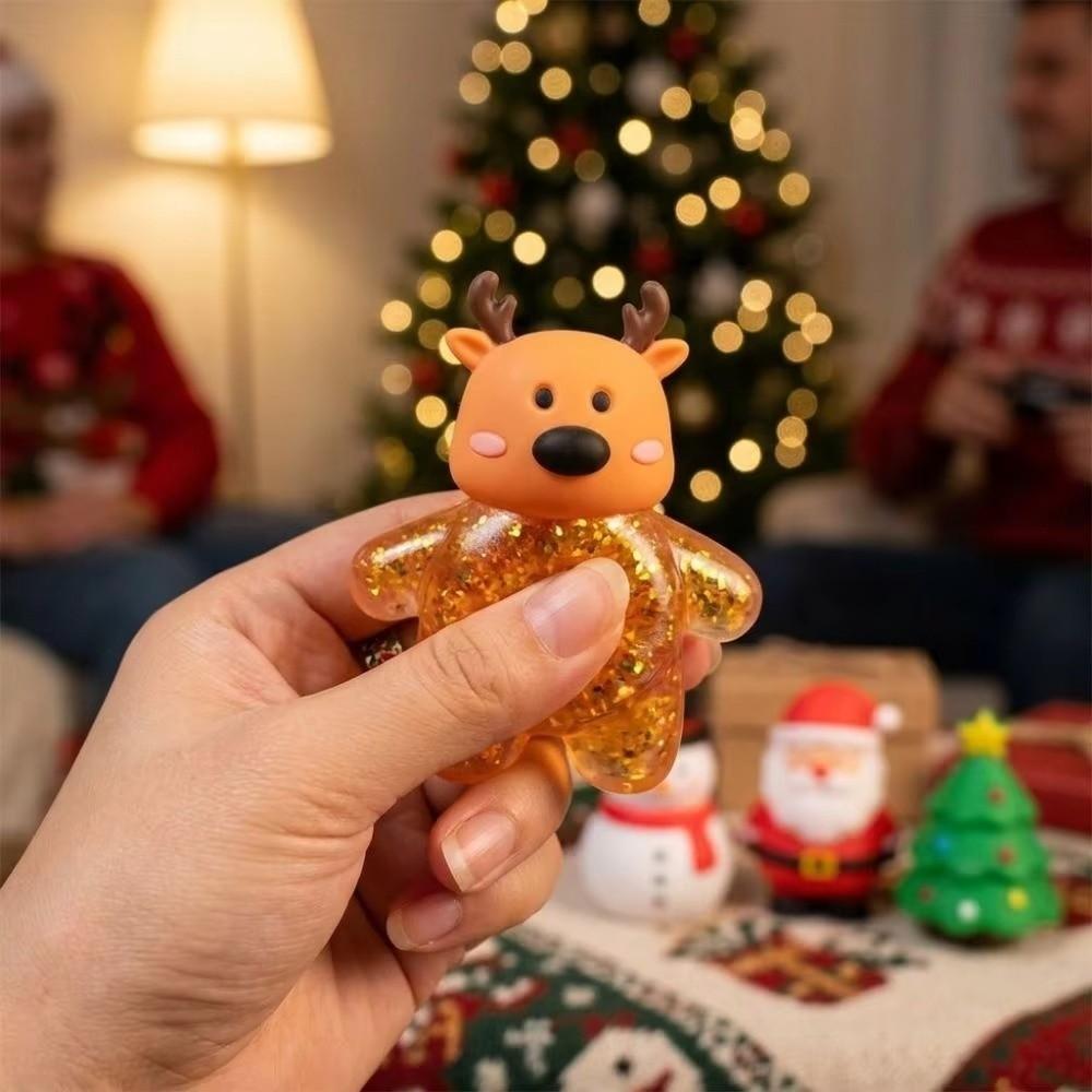 Soft Squeeze Toy Glitter Stress Relief Toy Fun Christmas Fidget Toy Christmas Gift