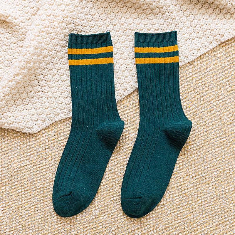 Women's Mid-Tube Solid Color Pile Socks - Spring & Summer Japanese College Style Trend