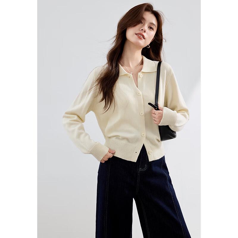 VICTORIA&VERA Women's Wool Blend Polo Knit Sweater