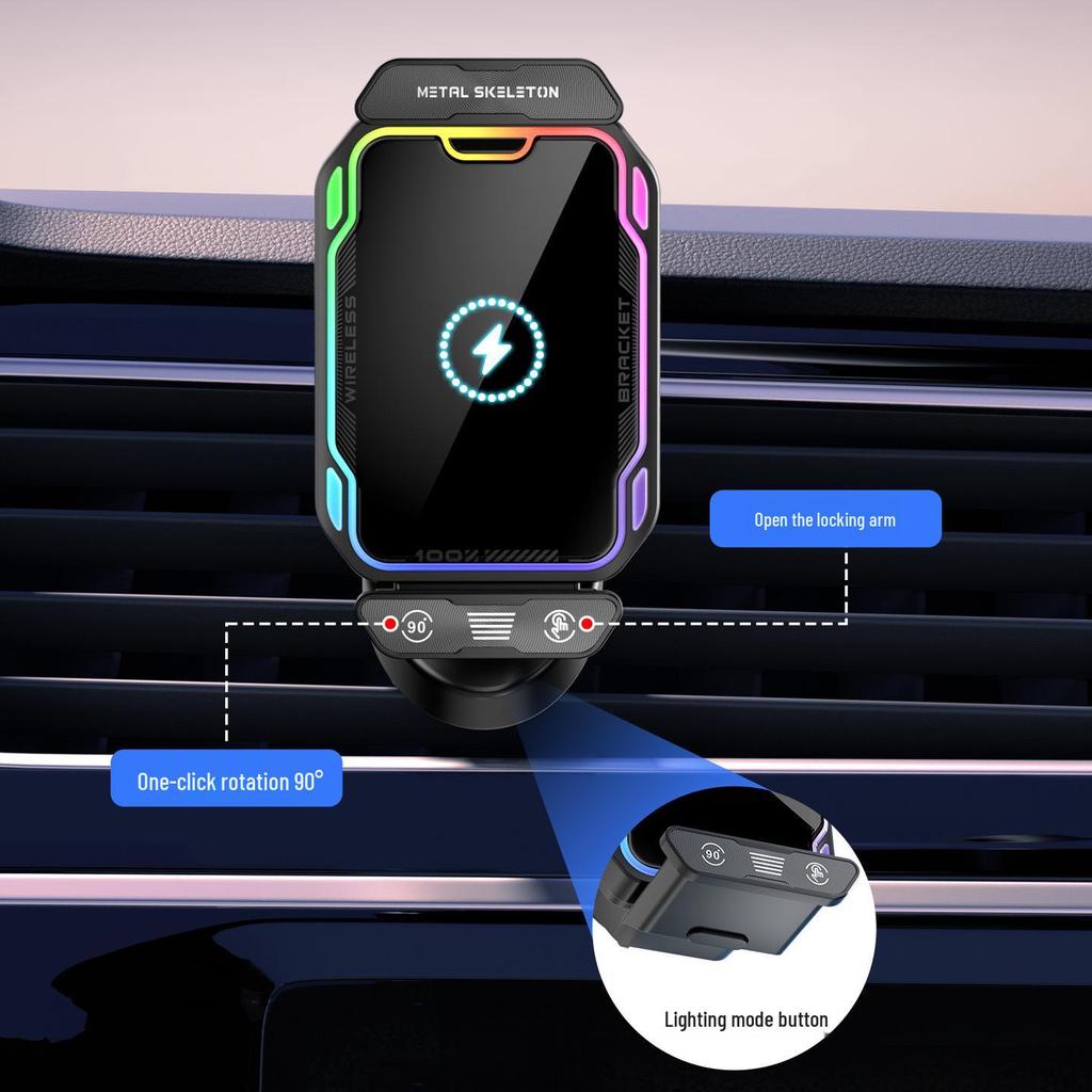Universal Electric Dual Motor Car Phone Holder with Rotating Lift Design