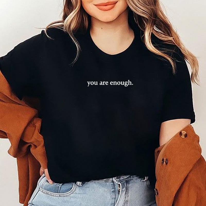 2025 cross-border European beautiful women's top crew neck letter printed cotton short-sleeved T-shirt women's pure cotton top