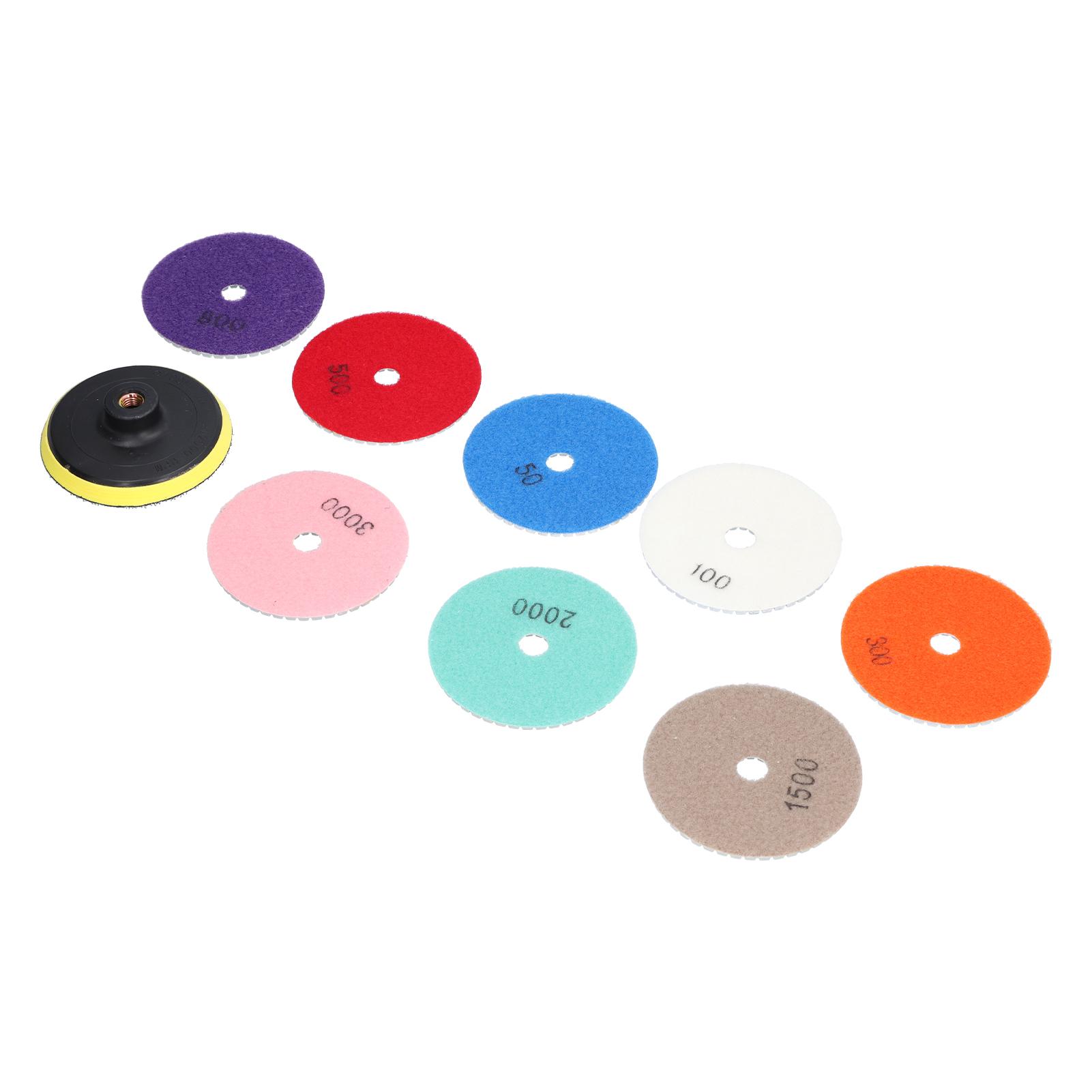

8 шт. полировальных дисков, 1 шт. липкий диск, 4 дюйма, набор алмазных полировальных дисков, комплект для полировки бетона