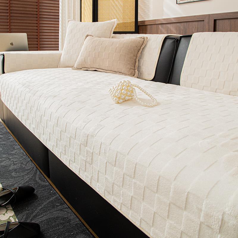 

Sofa Cushion New Winter Plush Sofa Cover Modern Simple High-End Light Luxury Non-Slip Leather Sofa Cover Towel 70*70cm