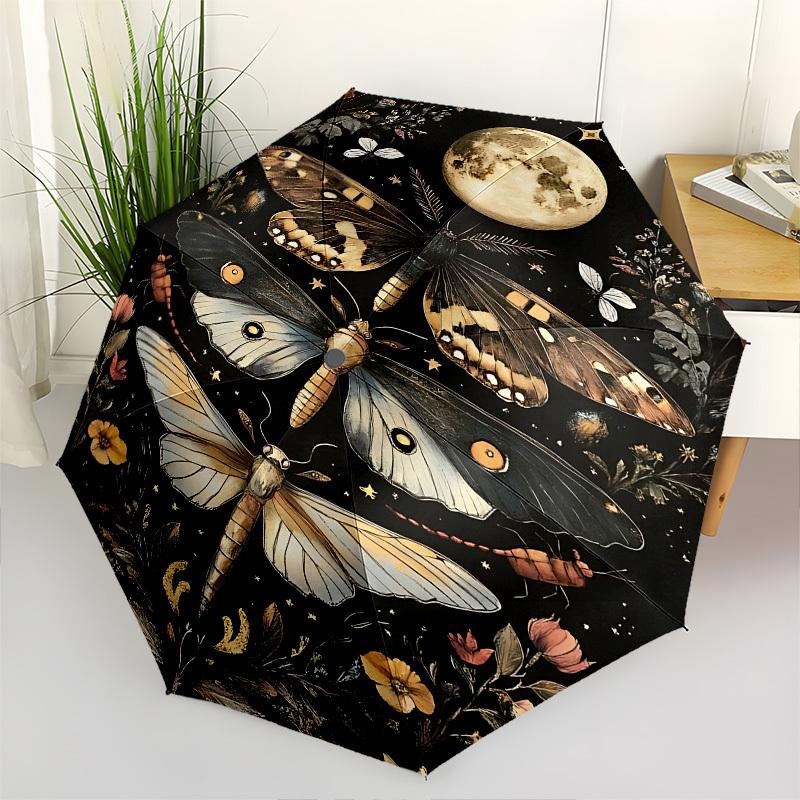 

Butterflies,Nightscape Automatic Folding umbrella Compact 8 rib Design,Unique Style,Suitable for Everyday Outdoor Use,Perfect Gift for