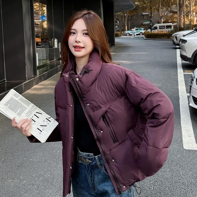 Padded women's short stand-up collar loose casual padded jacket Korean version of small winter new