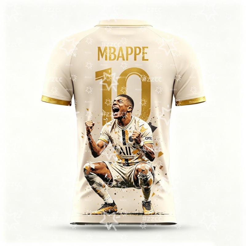 2026 Mbappe Fan Gift No.10 Football Jersey Training Suit Summer Sports Men's T-Shirt  Tee Cycling Jersey