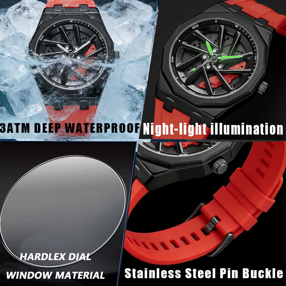 New Casual Man Wrist Watch Fashion Sports 5ATM Waterproof Men's Quartz Watches Silicone Band Male Clock Relogio Masculino
