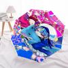 1 Stück Outdoor-Schirm mit Anime-Print - Automatisches Öffnen/Schließen, Tragbares 3-fach faltbares Design, 8-Speichen-Eisenrahmen - Perfektes Geschenk für Fans, Reisende, E