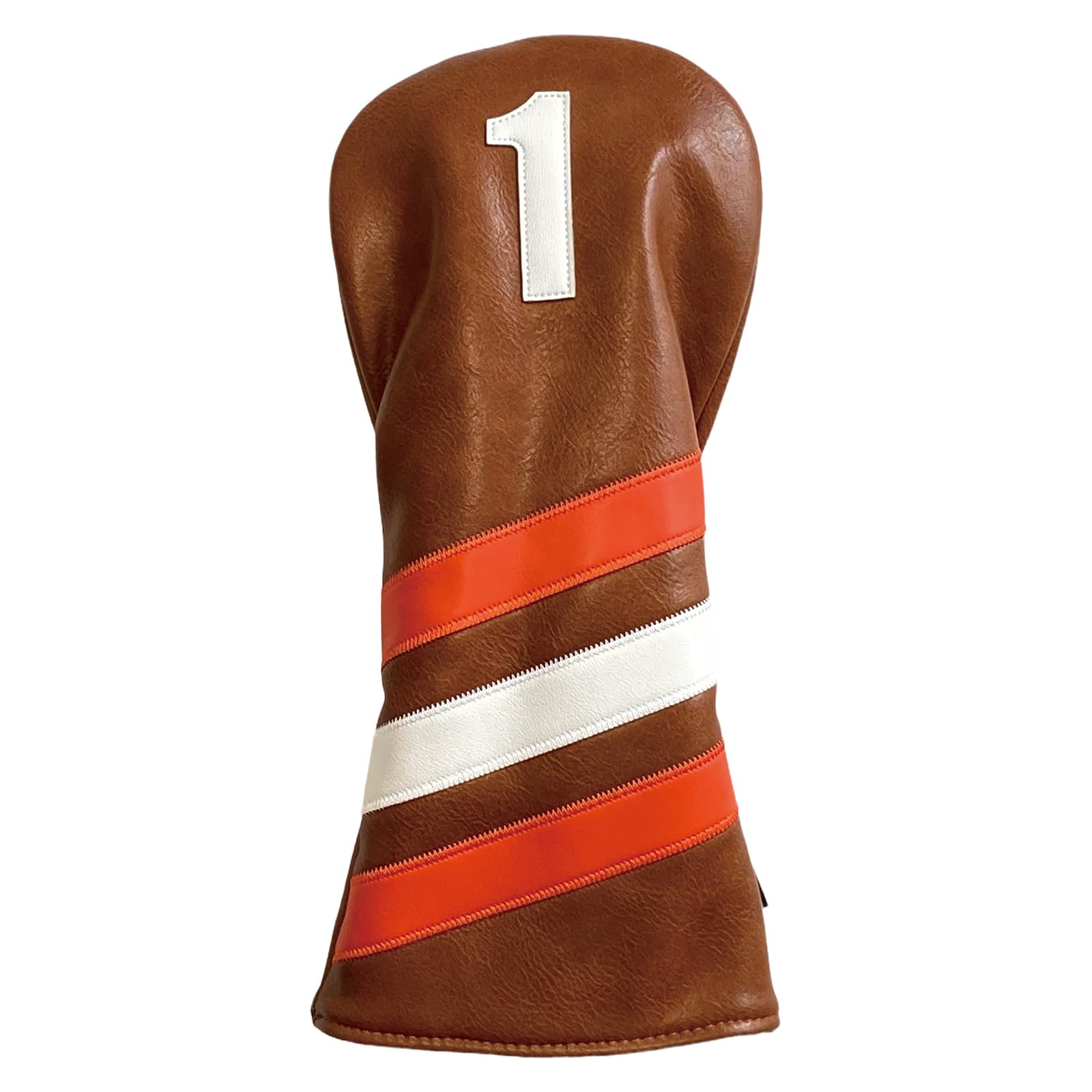 

Waterproof Golf Classic for Drivers and UTs x Headcover, Style, (440cc, 460cc), Woods, Utilities, (White Brown, No. 1)