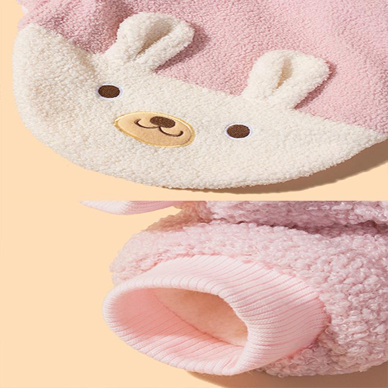 Autumn and winter anti-slip cute bear hooded cotton coat ferret pet clothing soft and comfortable dog clothes
