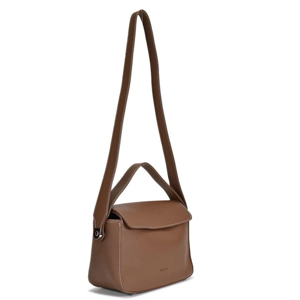 Barcos Stitch Design Leather Shoulder for Men and Perfect for Everyday and Brown 2-Way Bag/Handbag Women, Use, Outings, Travel, Unisex,