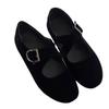 Leder Retro Wildleder Kreuzriemen Mary Jane Einzelne Schuhe Damen Frühling und Herbst Neu Vielseitig Runde Zehenpartie Flache Ballerinas