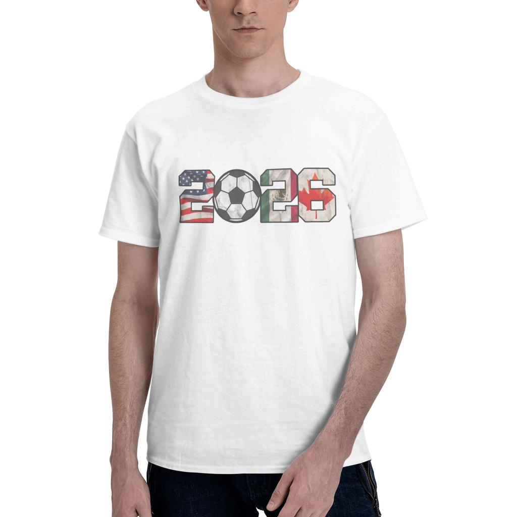Custom 2026 Football Soccer Cups For Unisex 100 Cotton Tshirt Leisure Tees Short Sleeve Usa Canada Mexico Tshirts Slim Fit