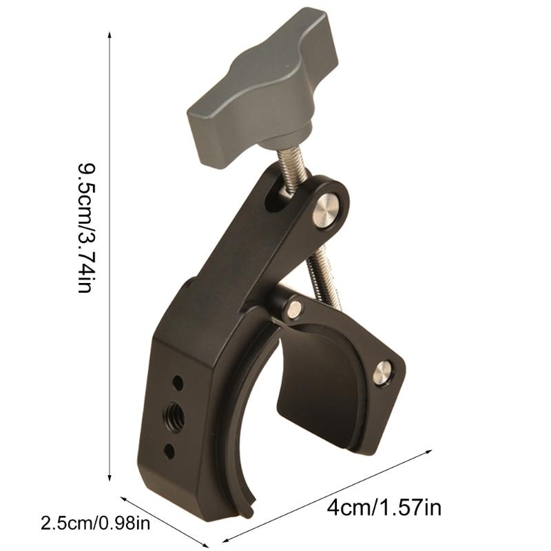 Multifunctional Camera Support Clip Super Clamp with 40mm Arca Type Quick Plate for Monitors, Lights, Action Cameras