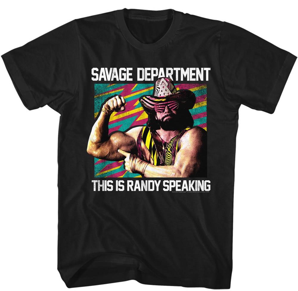

Macho Man Randy Savage T-Shirt SAVAGED DEPT Black Cotton Wrestler Sizes SM5XL Unisex T-Shirt XXXXL