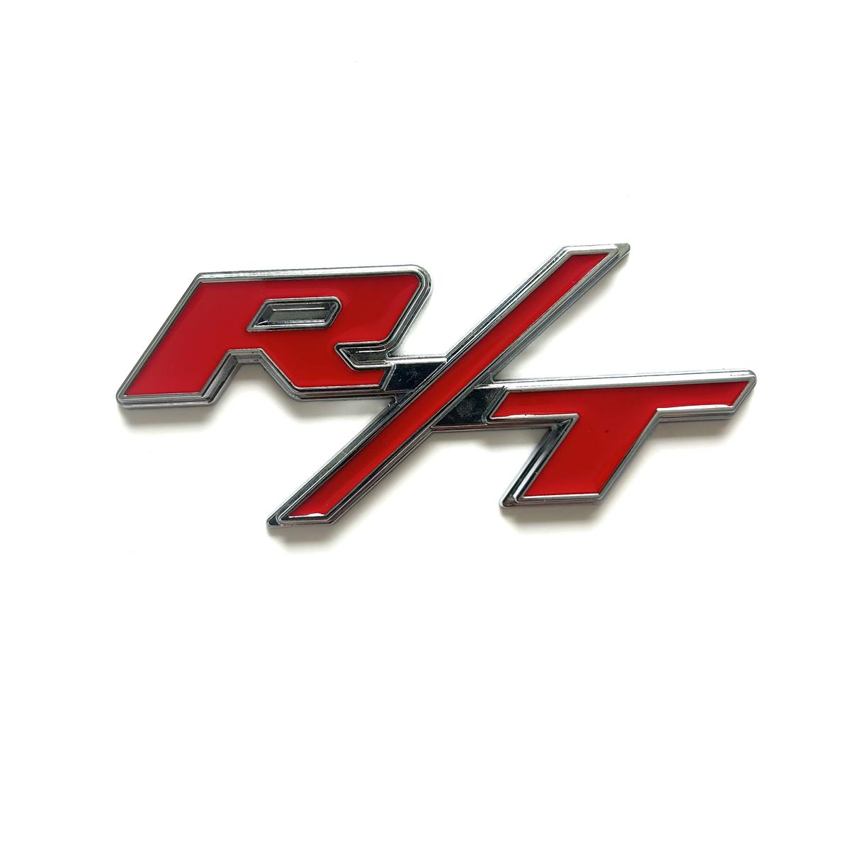 R/T RT Letter Emblem Badge Sticker For D-od-ge R-enegade C-aravan C-hrysler C-herokee C-ompass C-hallenger C-harger Ram C-aliber J-ourney RT-Silver Red(1pcs)