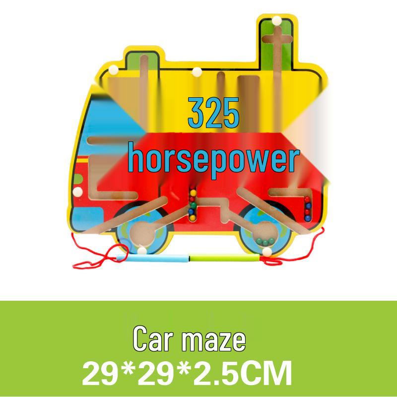 Wooden Marble Maze with Magnetic Pen – Animal Track Educational Toy for Kids