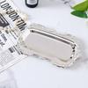 Gold Silver Metal Serving Plate Embossed Design Dessert Cake Dish Round Food Tray  Jewelry Storage