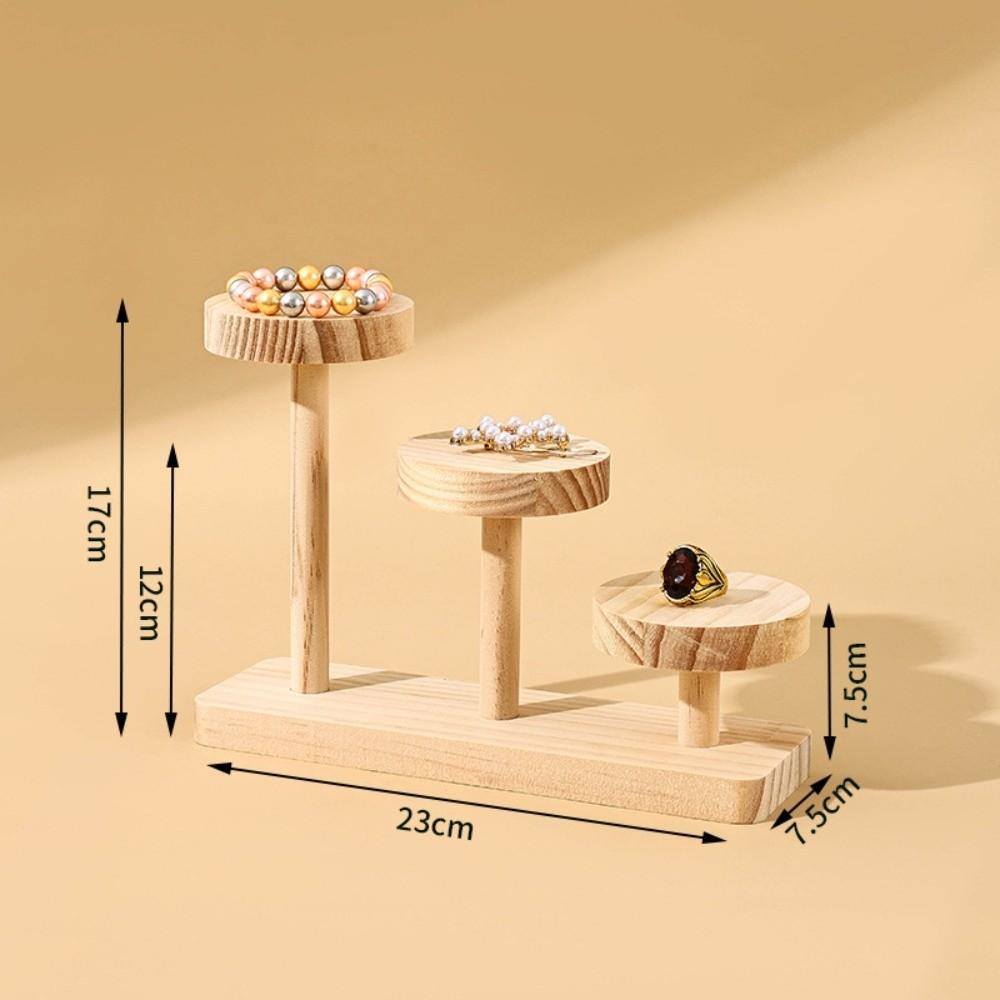 Wood Walnut Jewelry Rack Multi Round Versatile Desktop Display Stand Multi-layer Stepped Plant Display Rack Ornaments Display