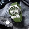 Men Watch Sport Chronograph Quartz Mens Watches Rubber Strap Green Blue Waterproof Wristwatch Relogio Masculino