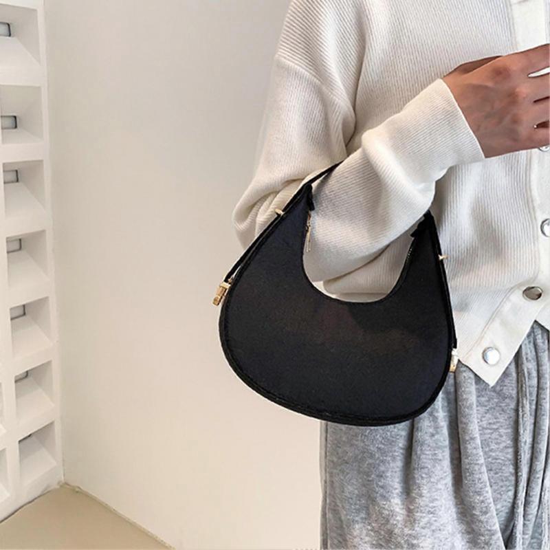 Women Shoulder Handbag Soft PU Shoulder Bag Stylish Casual Portable Bag for Commuting Shopping Date Work Black Free Size