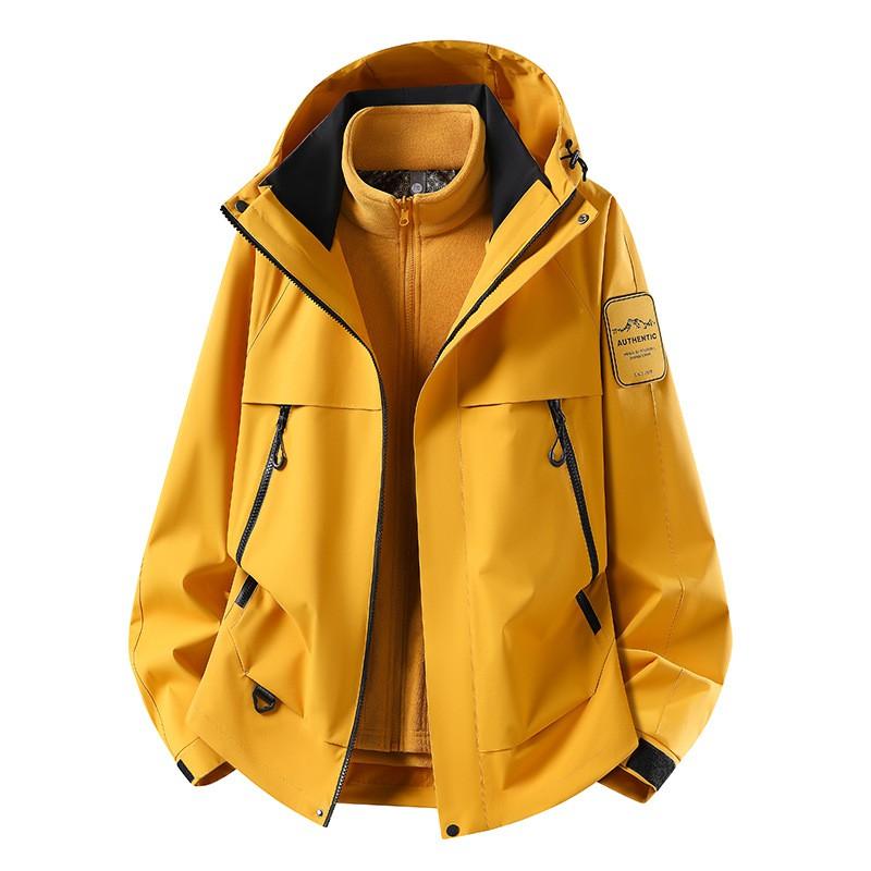 Unisex 2-Piece Outdoor Windproof Breathable Waterproof Hiking Jacket Set Winter Trekking Camping