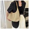 Women's Retro Woven Tote Bag Large Capacity Shoulder Underarm Bag Summer Beach Handbag
