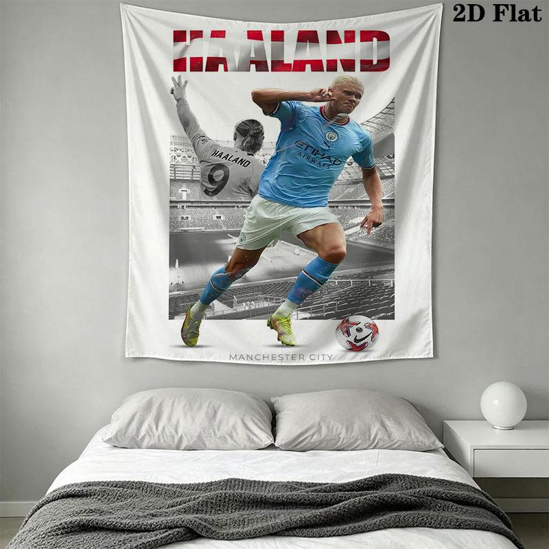 Haaland football Wall Hanging Printed Fabric Blanket Decorative Tapestries for Bedroom Living Room Home Decor