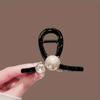 Elegant Large Rhinestone & Faux Pearl Hair Claw Clip for Women - Chic Minimalist Style, Solid Color Acrylic,Fashion Accessory, Hair Clips for Women