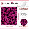 Bold Black Heart Shaped Shower Curtain On Pink Background Polyester Shower Curtain With Valentine Bathroom Decoration Hook