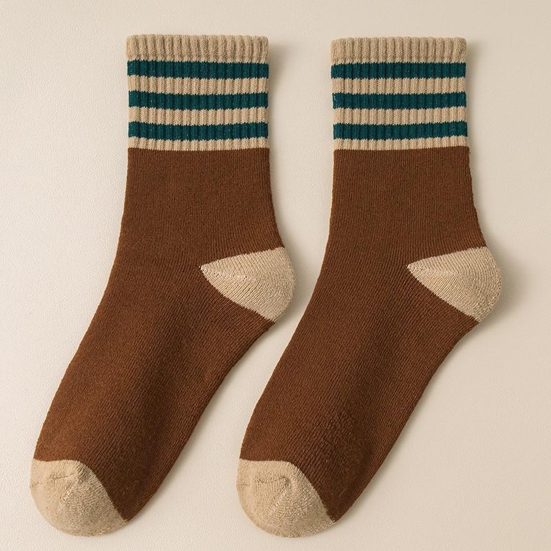 Autumn Winter Thicken Terry Mid-tube Socks Women's Warm Comfortable Unisex Couple Socks Breathable Home Sleeping Floor Socks