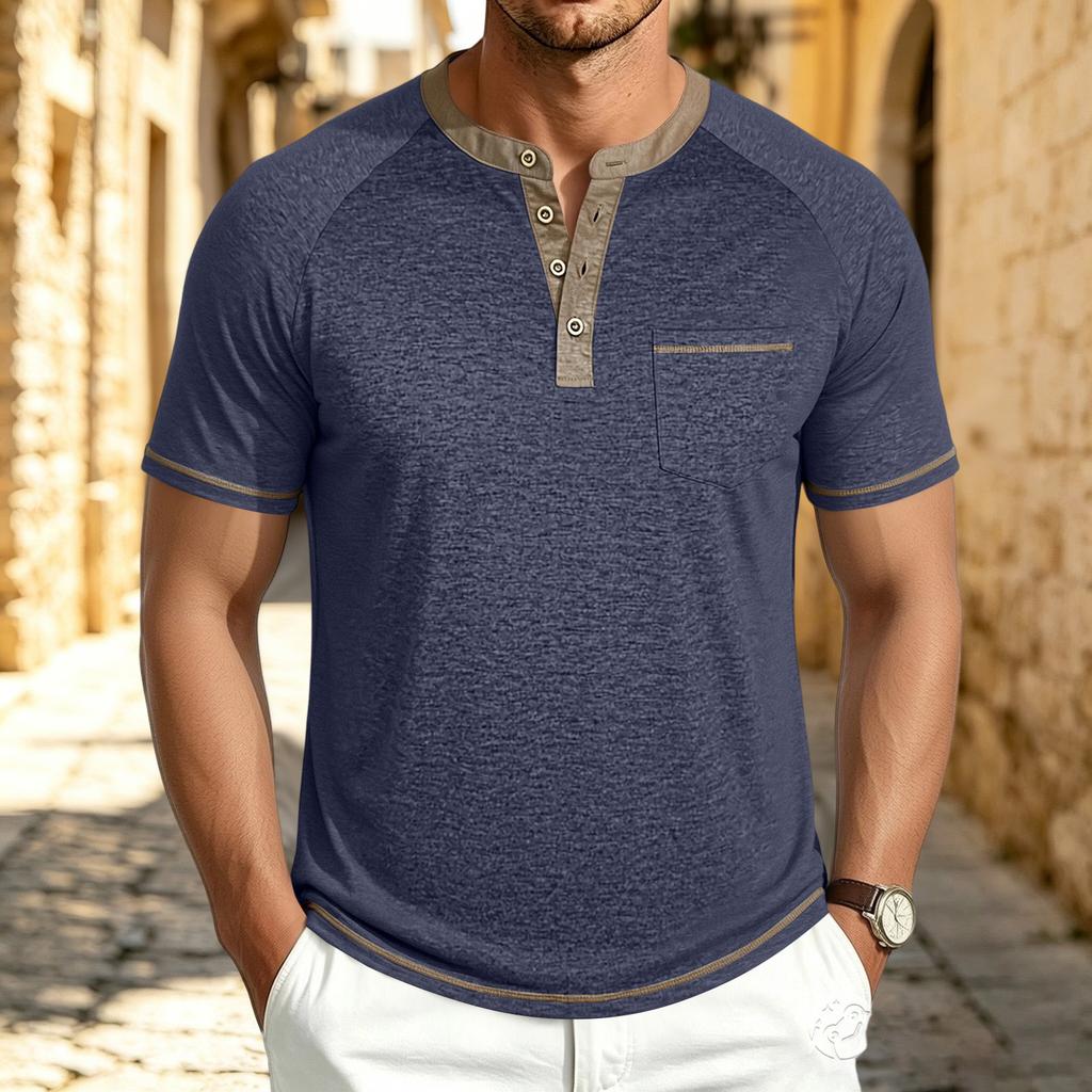 Men's Retro Casual Short Sleeve T-Shirt for Summer Everyday Wear