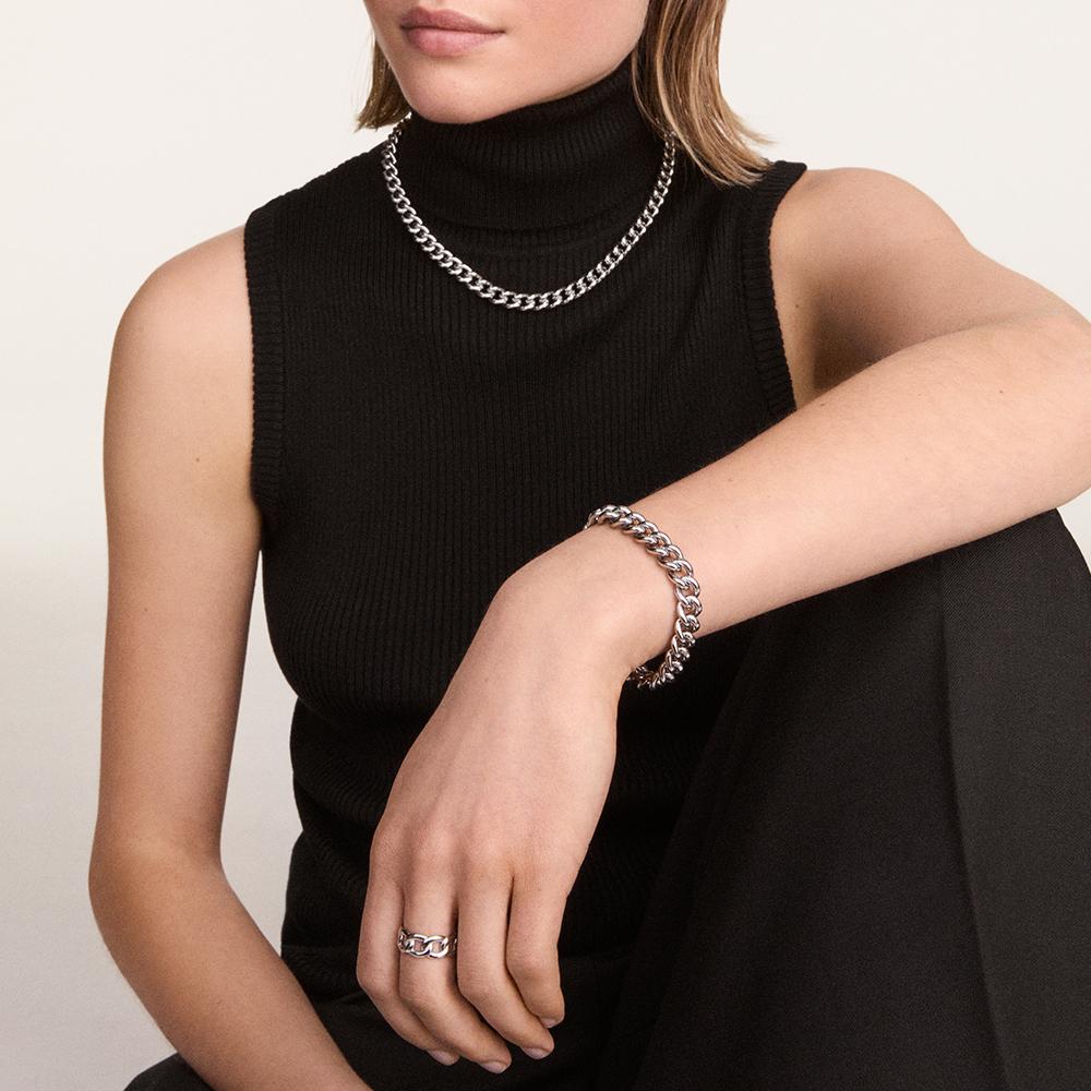Daniel Wellington Chunky Chain Ring Thick Chain-Shaped Ring Friendship Ring Couple Ring