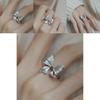 Chic And Minimalist Copper Bowknot Ring For Women With Adjustable Open Style