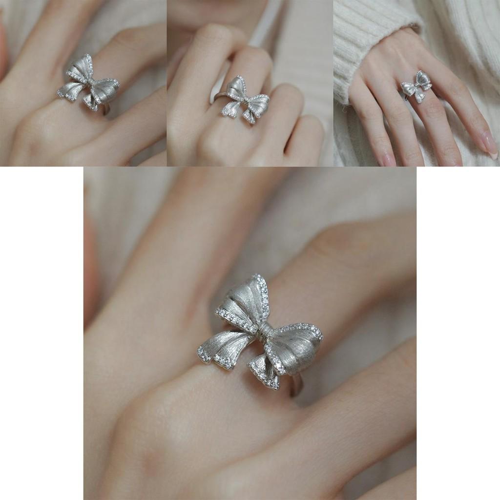 Chic And Minimalist Copper Bowknot Ring For Women With Adjustable Open Style